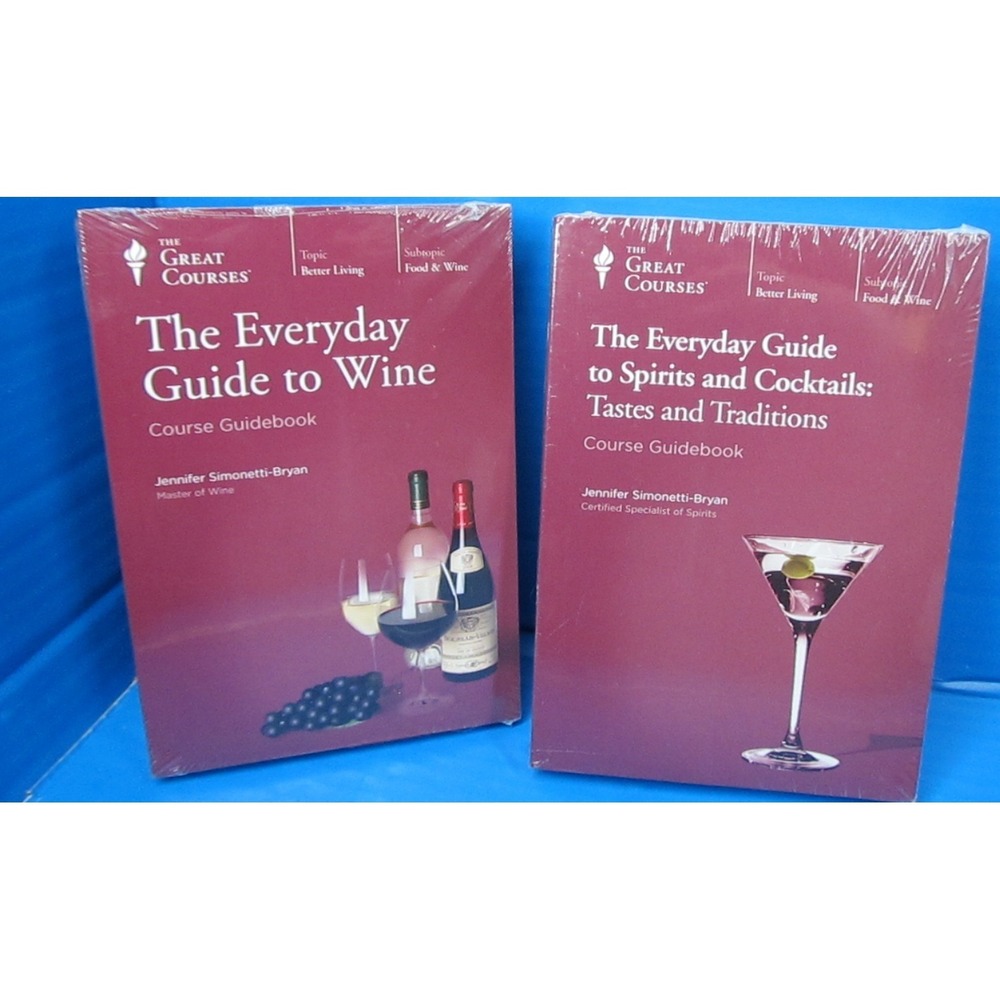 GREAT COURSES Everyday Guide to Wine & Spirits and Cocktails Lot of 2 Sealed